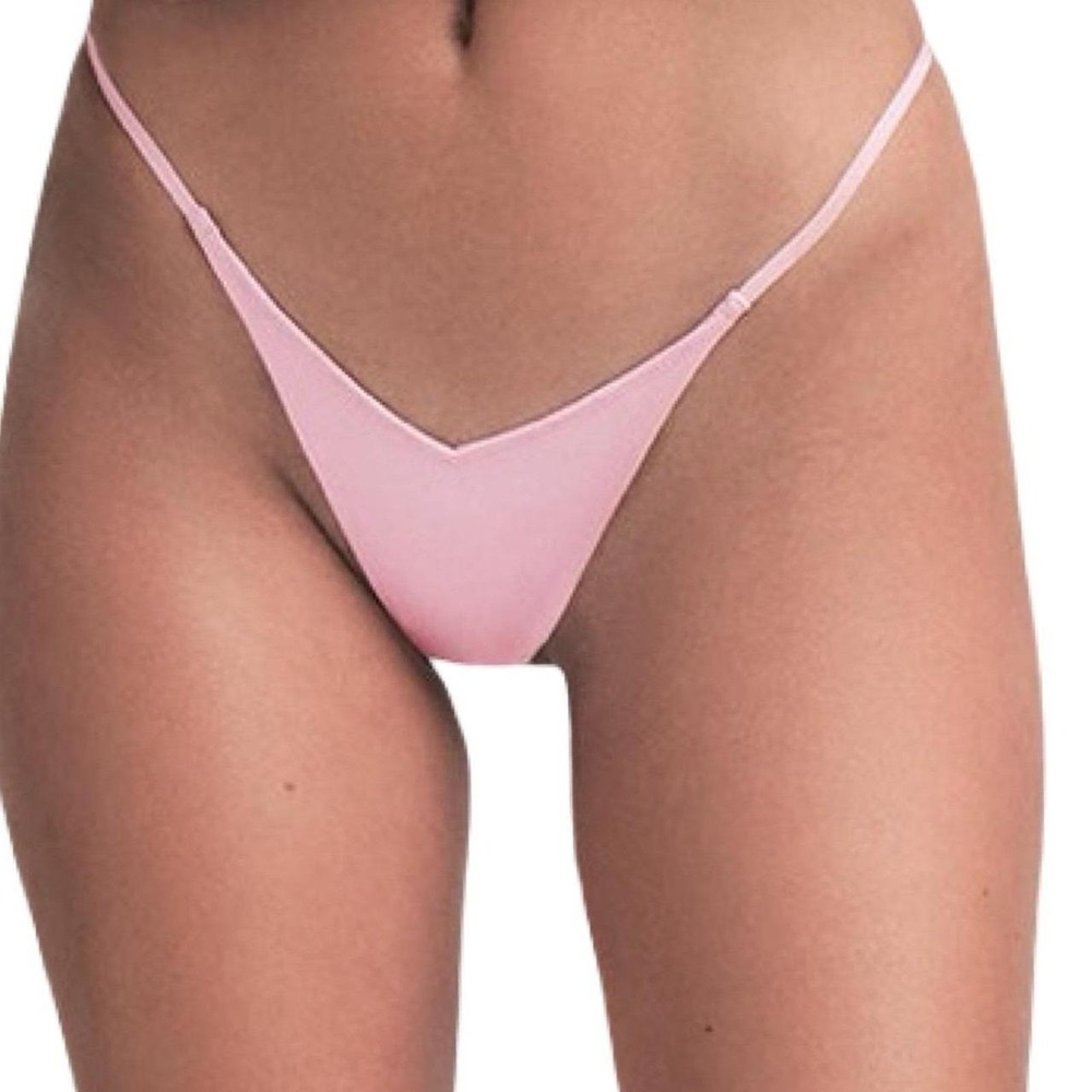 Skims Shine Foundations Deep V Front String Thong - New - Cherry Blossom - 3XL